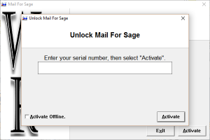 The Activation Mail for Sage Interface