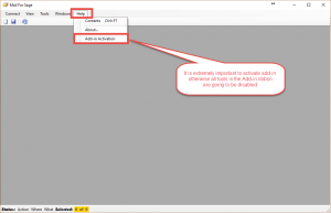 Mail for Sage Add-in Activation Interface Load