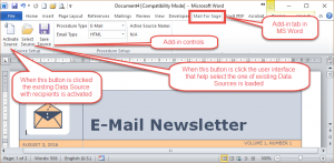 tools MS Word with Mail for Sage Add-in and its tools